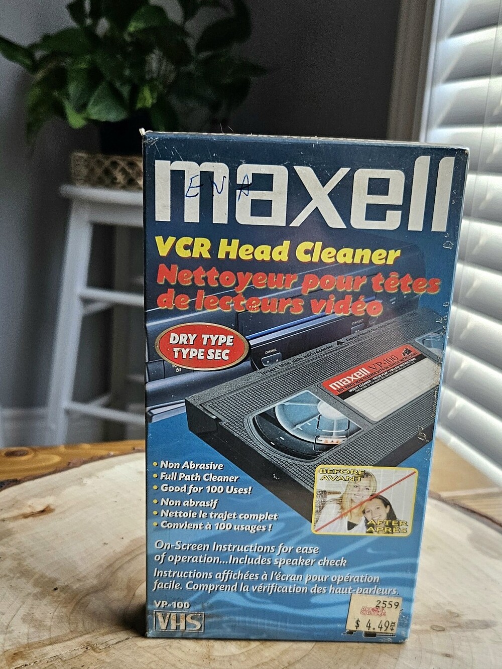 Maxell VP-100 VHS VCR Head Cleaner DRY TYPE - Factory Sealed Brand New NOS
